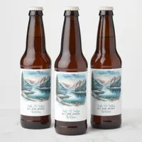 Winter Lake Wedding Beer Bottle Label