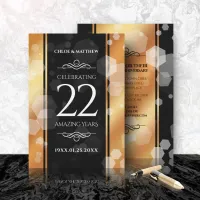 Elegant 22nd Copper Wedding Anniversary Invitation