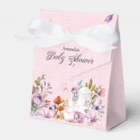 Watercolor Flowers Tea Party Theme Baby Shower Favor Boxes