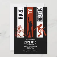 Any Age Born to Rock & Roll Rocker Birthday Party Invitation