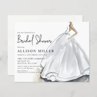 Budget Wedding Dress Bridal Shower Invitation