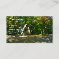 Camping in an A-Frame Cabin Business Card