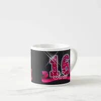 Sweet Sixteen Sparkle Pink ID117 Espresso Cup