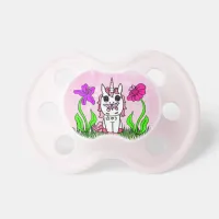 Pink Unicorn, Butterflies and Flowers Baby Pacifier
