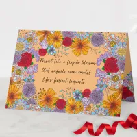 Persist Like a Fragile Blossom Motivational Quote Card