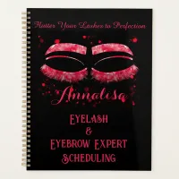 Luxury Watercolor Eyelash & Brow Beauty, Hot Pink Planner