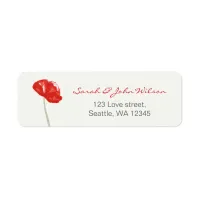 Pretty Red Poppies floral address label