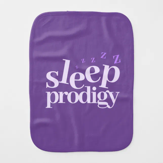 Cute Sleep Prodigy Word Art Baby Burp Cloth