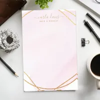 Blush Pink Watercolor Gold Circle Salon Post-it Notes