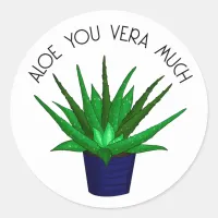 Love You Very Much | Funny Plant Pun   Classic Round Sticker