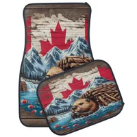 Beaver Working Diligently by a Flowing River Car Floor Mat