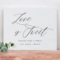 Love is Sweet Wedding Sign Elegant Calligraphy