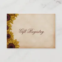 Rustic Sunflower Wedding Details Enclosure Cards