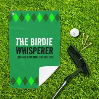 Green Argyle The Birdie Whisperer Golf Towel