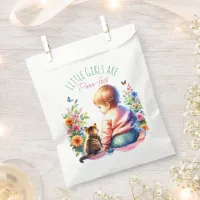 Little Girl and Kitten | Watercolor Baby Shower Favor Bag