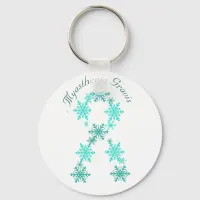 Myasthenia Gravis Snowflake Ribbon Key Chain