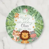 Wild one Jungle Animals Tropical Boy Birthday Favor Tags