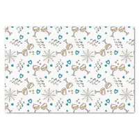 Anniversary Celebration Patterns Blue/Gold ID723 Tissue Paper