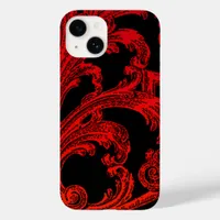 Unique Vintage Swirl Ombre Red Design iPhone Case