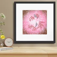 Tropical Birds Abstract Floral Art Botanical Framed Art