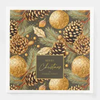 Earth Tones Christmas Pattern#29 ID1009 Paper Dinner Napkins