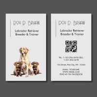 Dog Breeder Trainer Labrador Retriever QR Code  Business Card