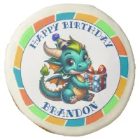 Dragon Themed Boy's Birthday Party Sugar Cookie