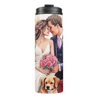 Beautiful Wedding Couple Watercolour Thermal Tumbler