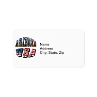 Arizona Picture and USA Flag Text Label