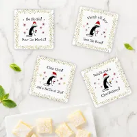 Christmas Wine Quotes Cabernet Cat Coaster Set