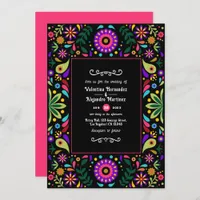 Vibrant Mexican Fiesta Floral Wedding Invitation