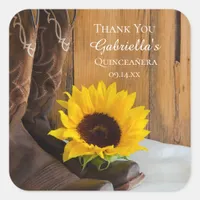 Country Sunflower Quinceañera Thank You Favor Tag