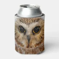 Cute Northern Saw Whet Owl Can Cooler