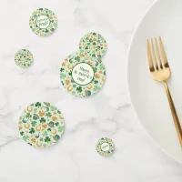 Happy St. Patrick's Day Shamrocks Paper Coaster Confetti