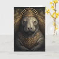 Beautiful Manatee in a Crown all occasions Card