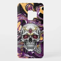 Purple and Black Sugar Skull Halloween  Case-Mate Samsung Galaxy S9 Case