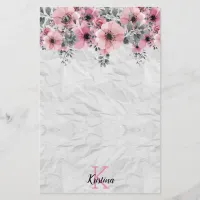 Romantic Elegant Antique Floral Personalized Stationery