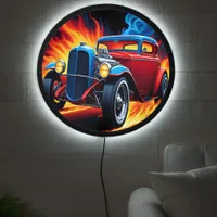 Hotrod racing at dusk LED sign