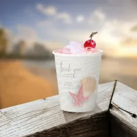White Sands Starfish Wedding Coral/Peach ID605 Paper Cups