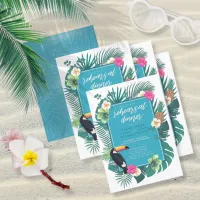 Watercolor Tropical w/Toucan Rehearsal Teal ID577 Invitation