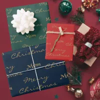 Merry Christmas Mom | Happy Holidays Green And Red Wrapping Paper Sheets