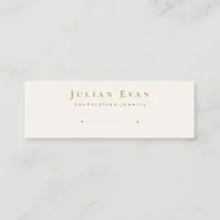 Modern White & Gold Jewelry Earring Display Mini Business Card