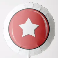 Red Circle with White Star for 4th of July Balloon