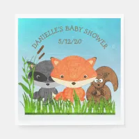 Personalized Woodland Animals Baby Shower Napkins