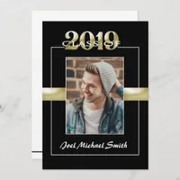 Class of 2019 Black & Gold Graduation Party Invitation