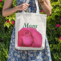 Vibrant Pink Rose for Mom Tote Bag