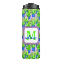 Aloe Vera Plants Pattern Monogrammed Thermal Tumbler