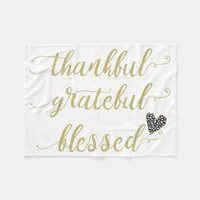 thankful grateful blessed thanksgiving holiday fleece blanket