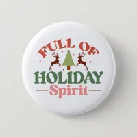 Holiday Spirit Retro Groovy Christmas Holidays Button