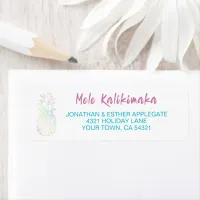Mele Kalikimaka Christmas Pineapple Tropical Label
